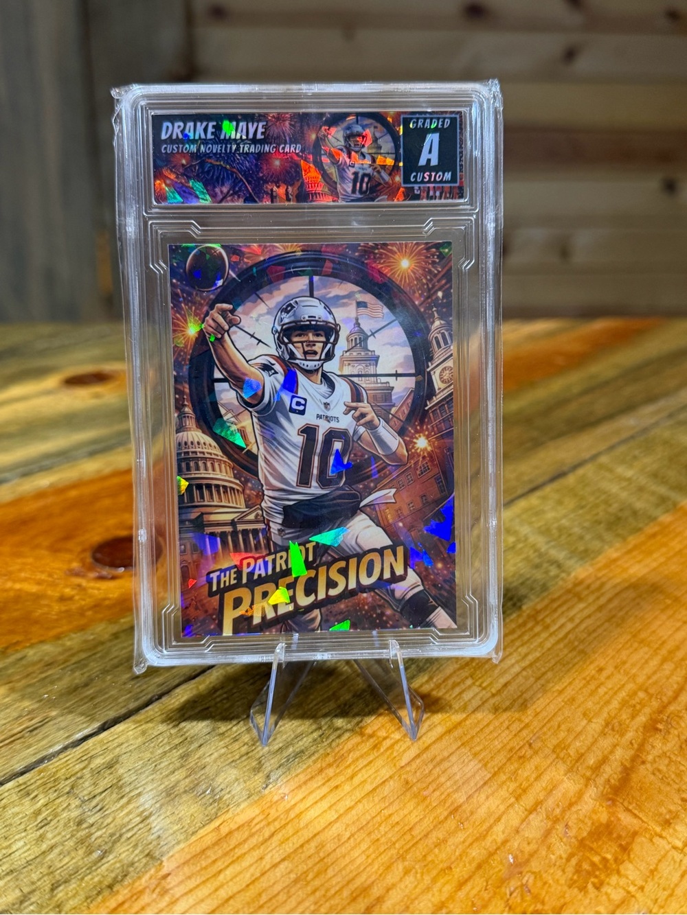 Drake Maye New England Patriots ‘The Patriot Precision’ Custom Football Slab